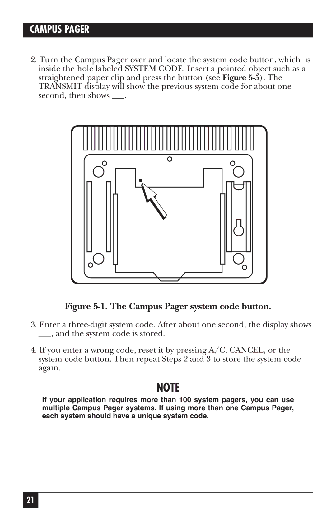 Black Box FX810AE, FX801A, FX802A, FX800AE manual Campus Pager system code button 