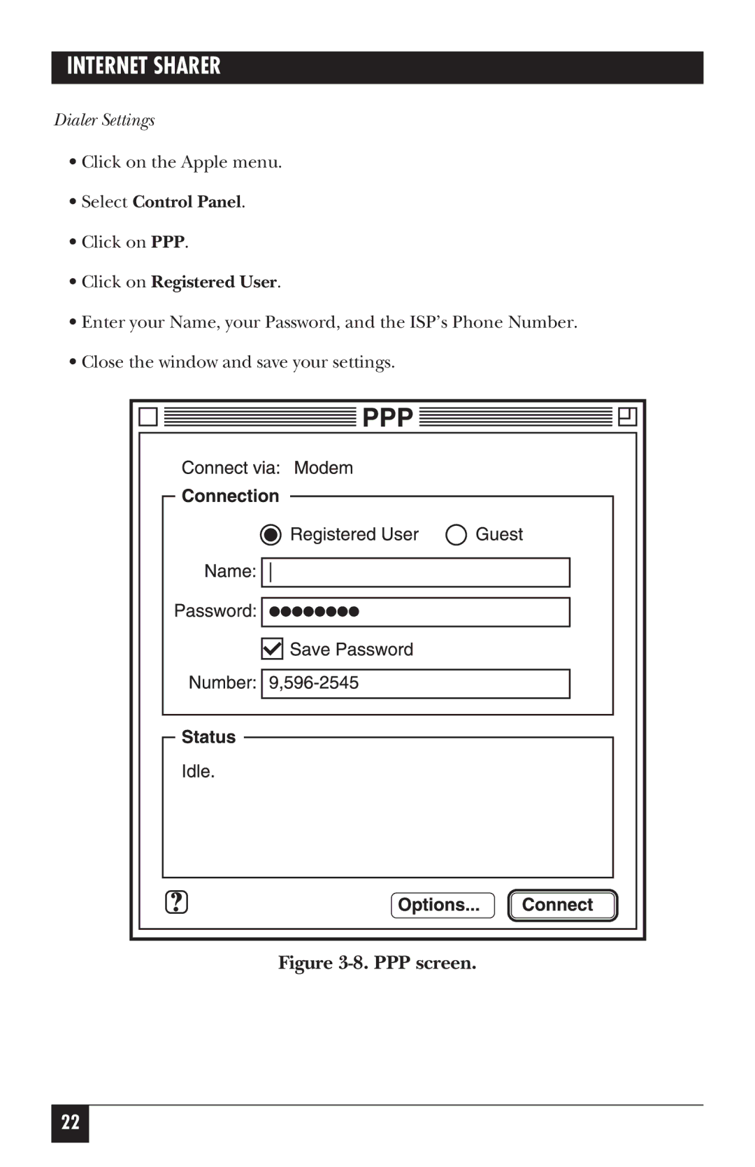 Black Box FX850AE manual PPP screen 