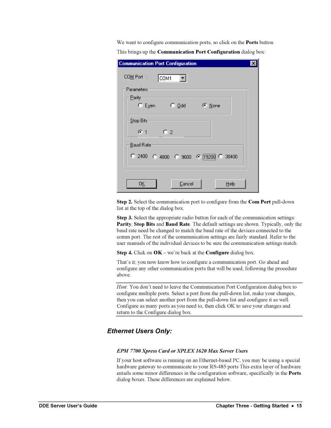 Black Box GEH-6510 manual Ethernet Users Only, EPM 7700 Xpress Card or Xplex 1620 Max Server Users 