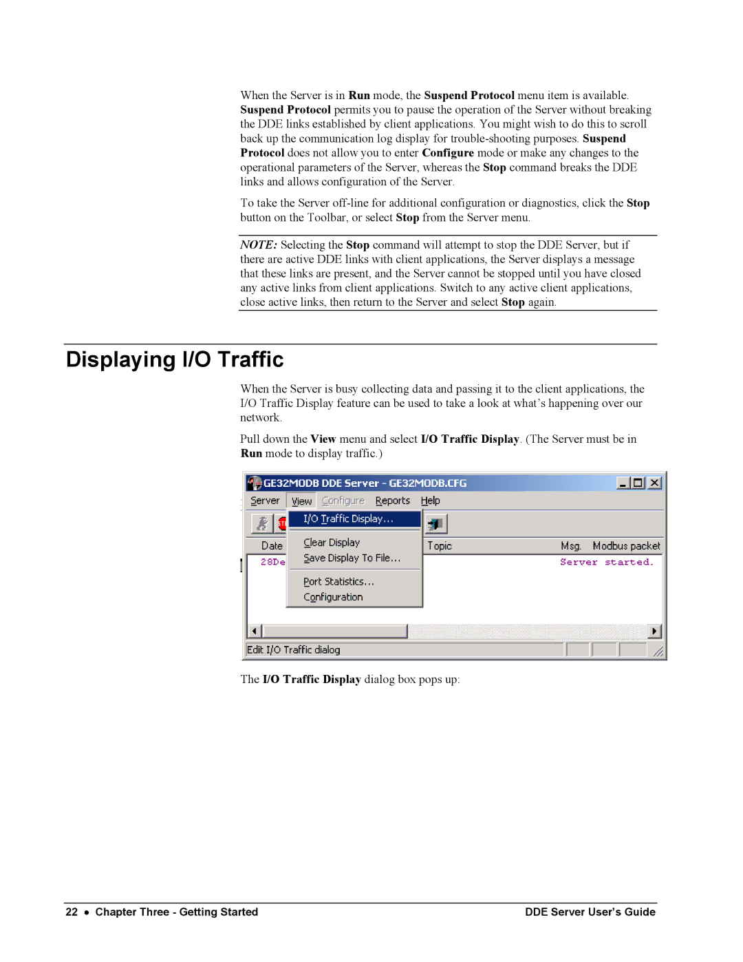 Black Box GEH-6510 manual Displaying I/O Traffic 