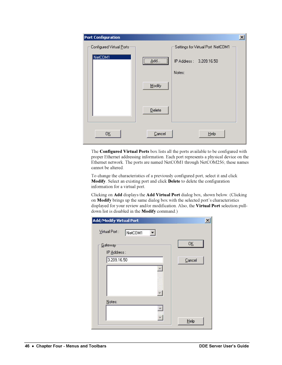 Black Box GEH-6510 manual Chapter Four Menus and Toolbars DDE Server User’s Guide 