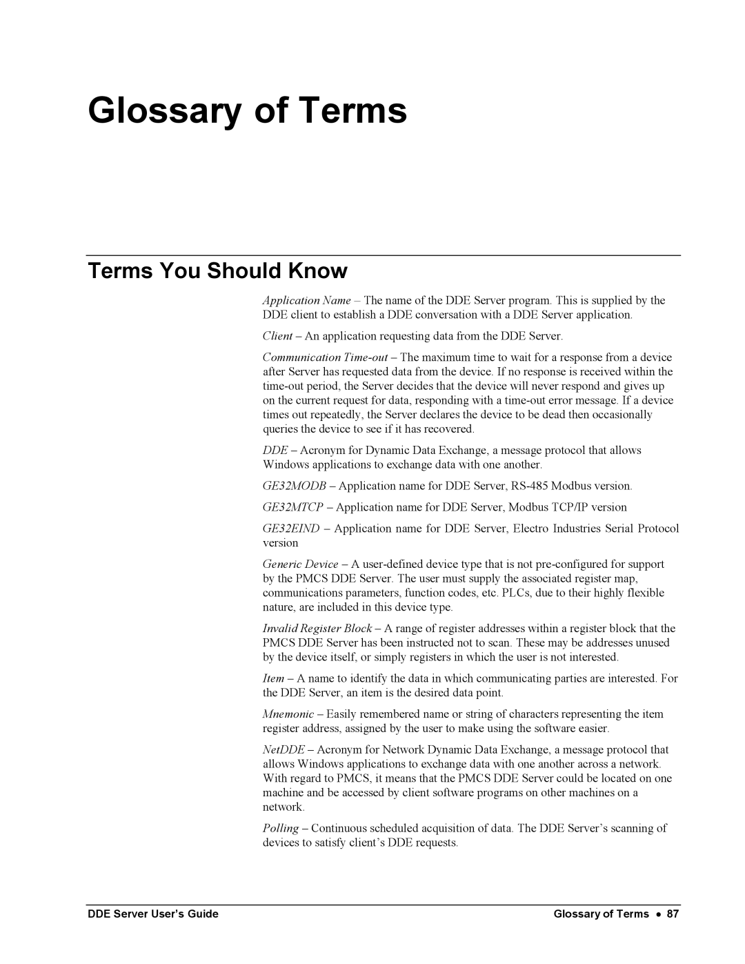 Black Box GEH-6510 manual Glossary of Terms, Terms You Should Know 