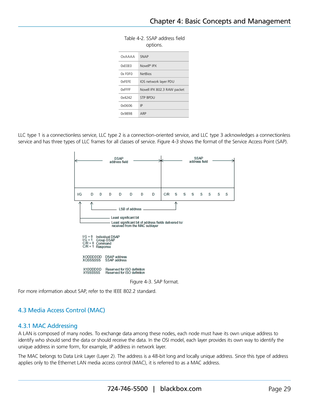 Black Box Gigabit Smart Switch Eco Fanless, LGB2118A Media Access Control MAC MAC Addressing, Ssap address field Options 