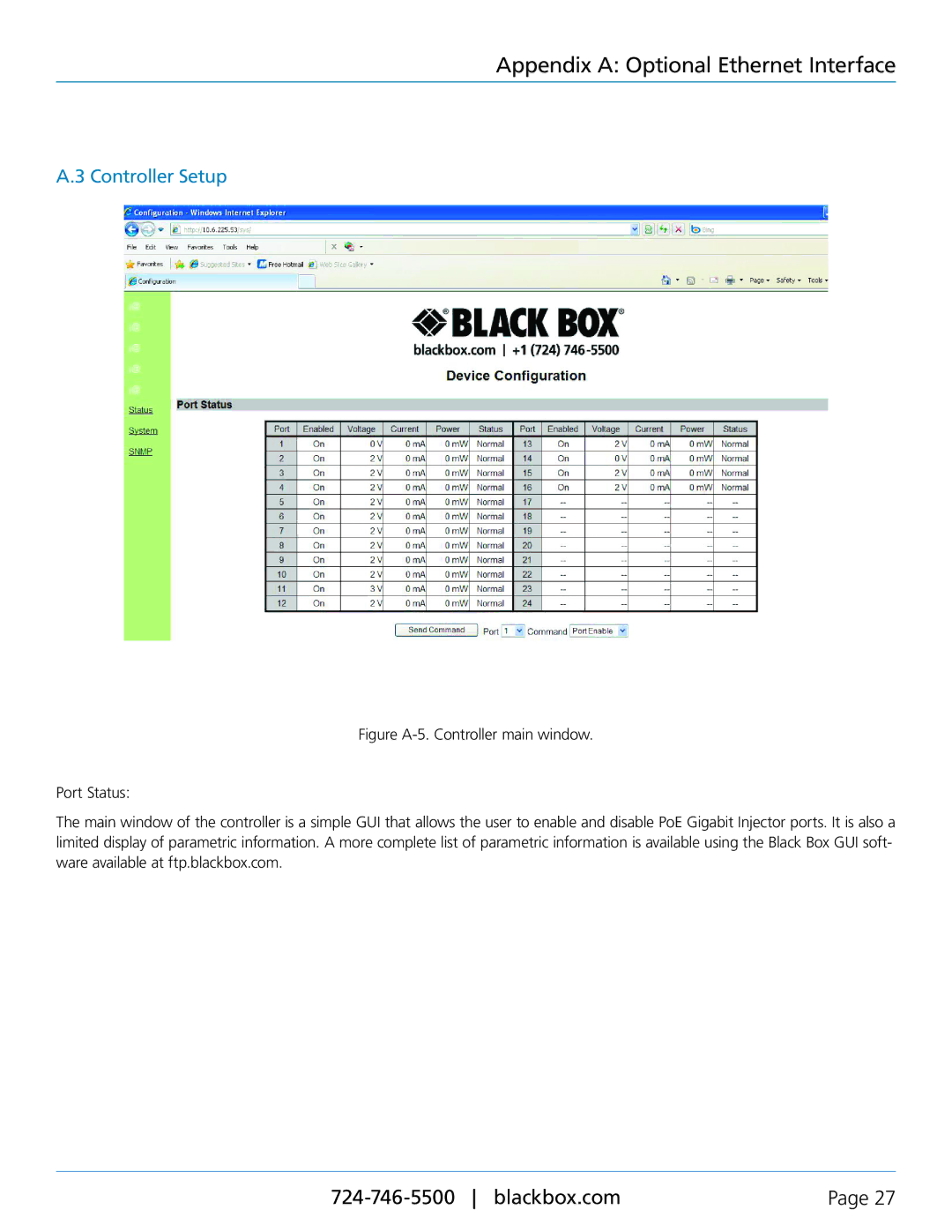 Black Box LPJ024A-FM, LPJ008A-FM, LPJ016A-FM, LPJ016A-TM, LPJ008A-TM specifications Controller Setup 