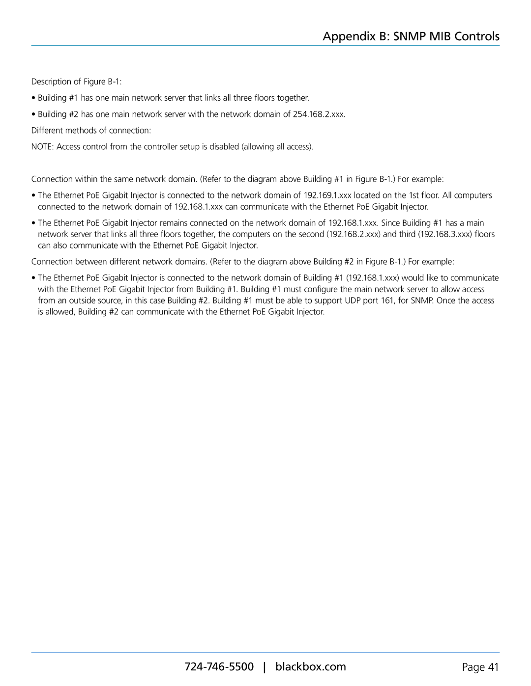 Black Box LPJ008A-FM, LPJ024A-FM, LPJ016A-FM, LPJ016A-TM, LPJ008A-TM specifications Appendix B Snmp MIB Controls 