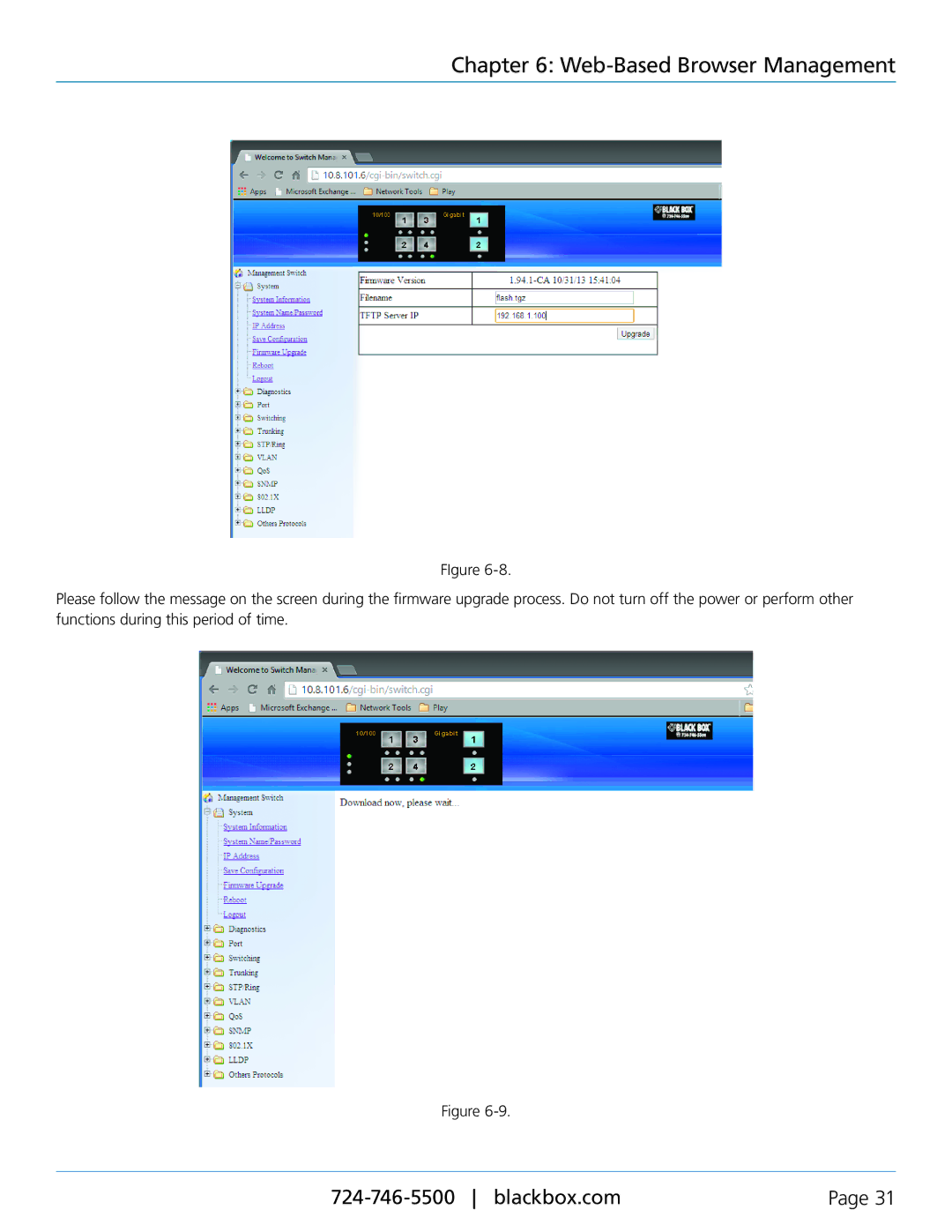 Black Box LEH908A, LEH906A-2SFP, LEH906A-2MMST, LEH906A-2GSFP, LEH906A-2MMSC, LEH1104A-2GSFP manual Web-Based Browser Management 