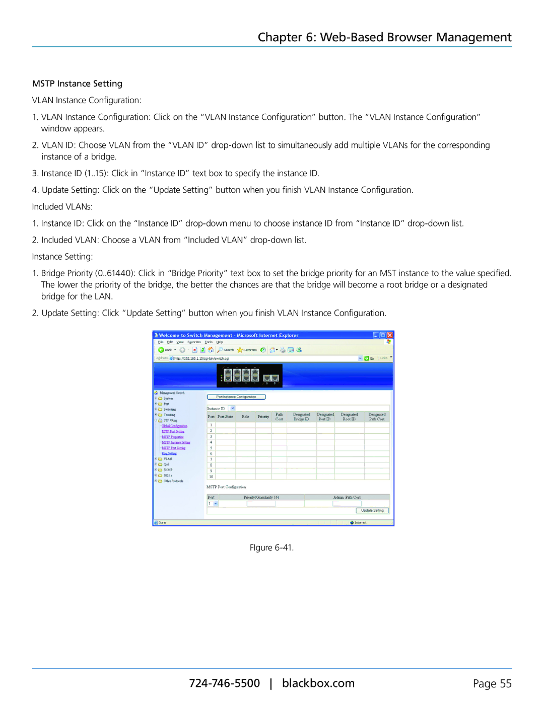 Black Box LEH1104A-4MMST, LEH906A-2SFP, LEH908A, LEH906A-2MMST, LEH906A-2GSFP, LEH906A-2MMSC manual Web-Based Browser Management 