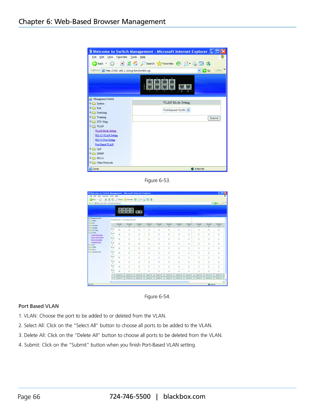 Black Box LEH1104A-2SFP, LEH906A-2SFP, LEH908A, LEH906A-2MMST, LEH906A-2GSFP, LEH906A-2MMSC manual Web-Based Browser Management 