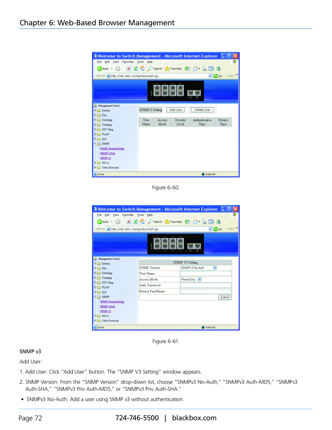 Black Box LEH1008A-2MMSC, LEH906A-2SFP, LEH908A, LEH906A-2MMST, LEH906A-2GSFP, LEH906A-2MMSC manual Web-Based Browser Management 