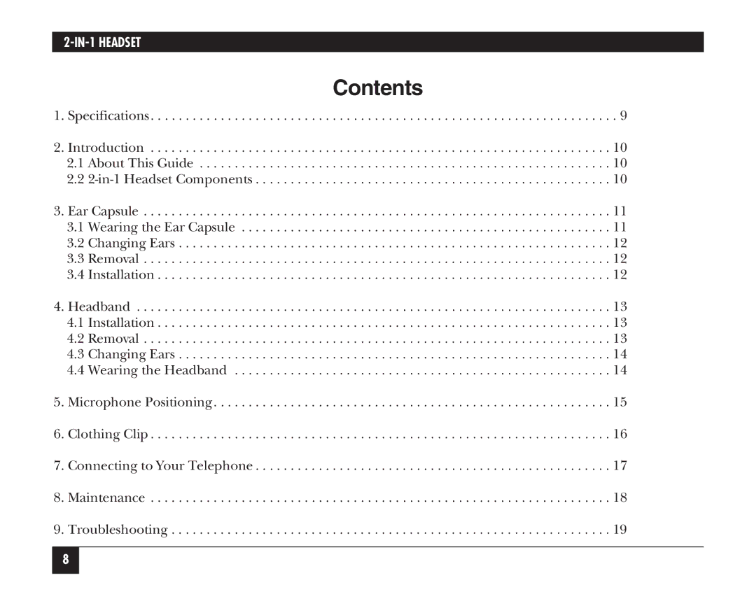 Black Box HS201A, HS205A manual Contents 