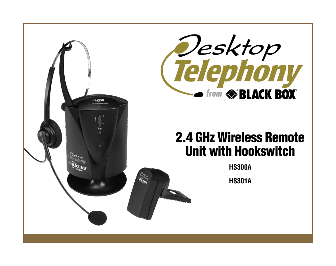 Black Box hs300a manual GHz Wireless Remote Unit with Hookswitch 