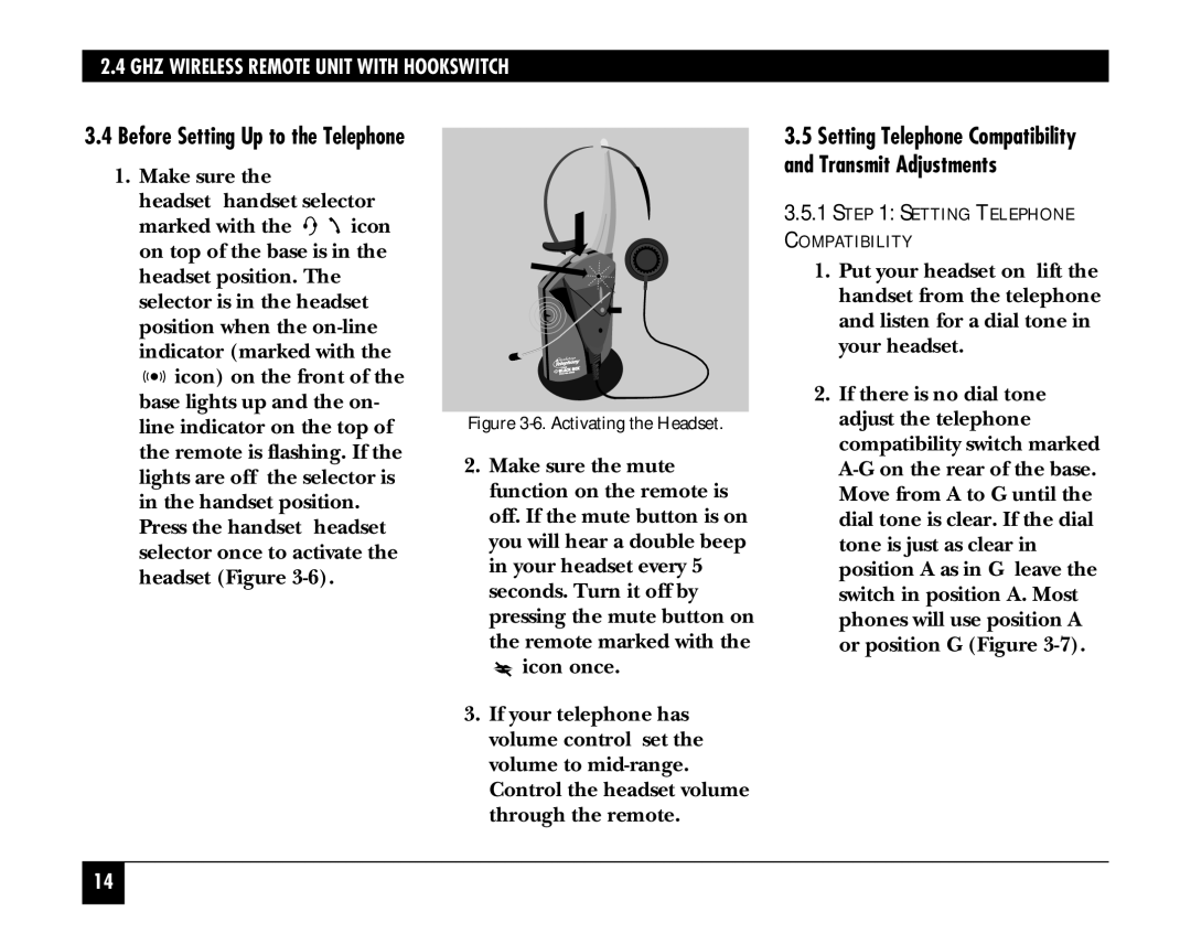 Black Box hs300a manual Before Setting Up to the Telephone 