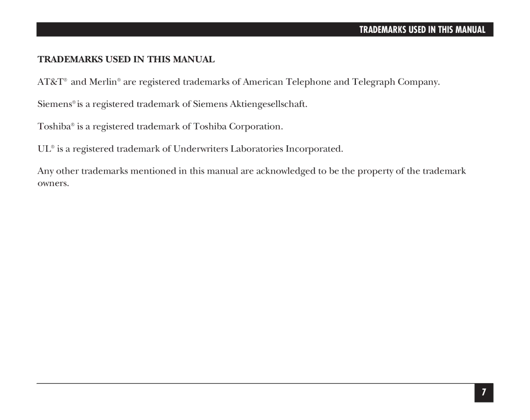 Black Box hs300a manual Trademarks Used in this Manual 