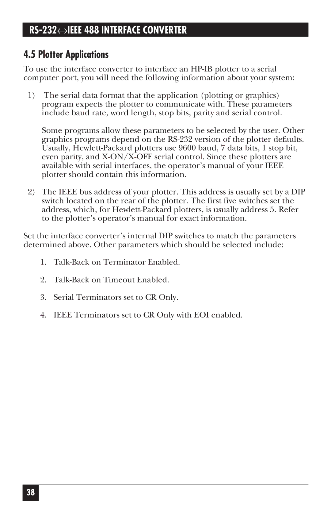 Black Box IC026A-R2, IC026AE-R2 manual Plotter Applications 