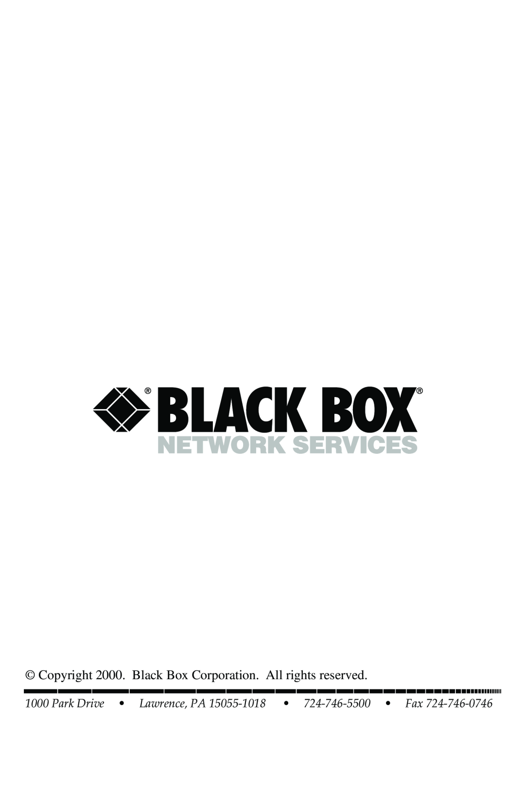 Black Box IC174C, IC110C manual Copyright 2000. Black Box Corporation. All rights reserved 