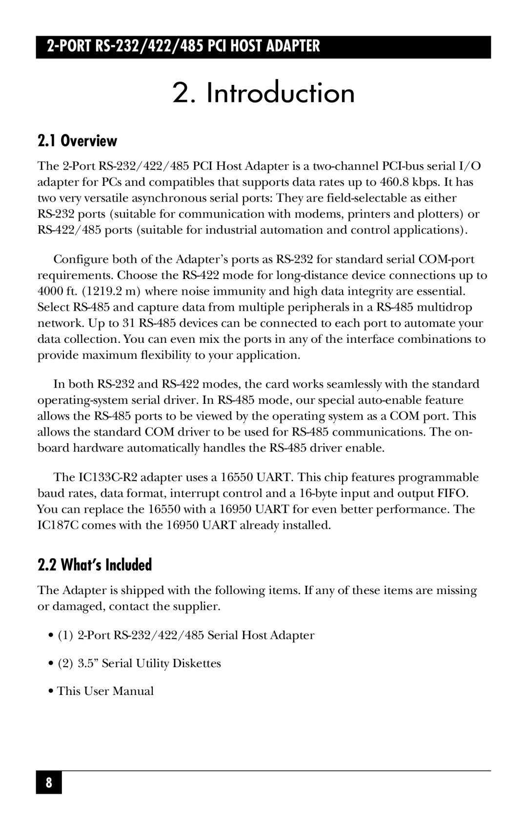 Black Box IC187C, IC133C-R2 manual Introduction, Overview, What’s Included 