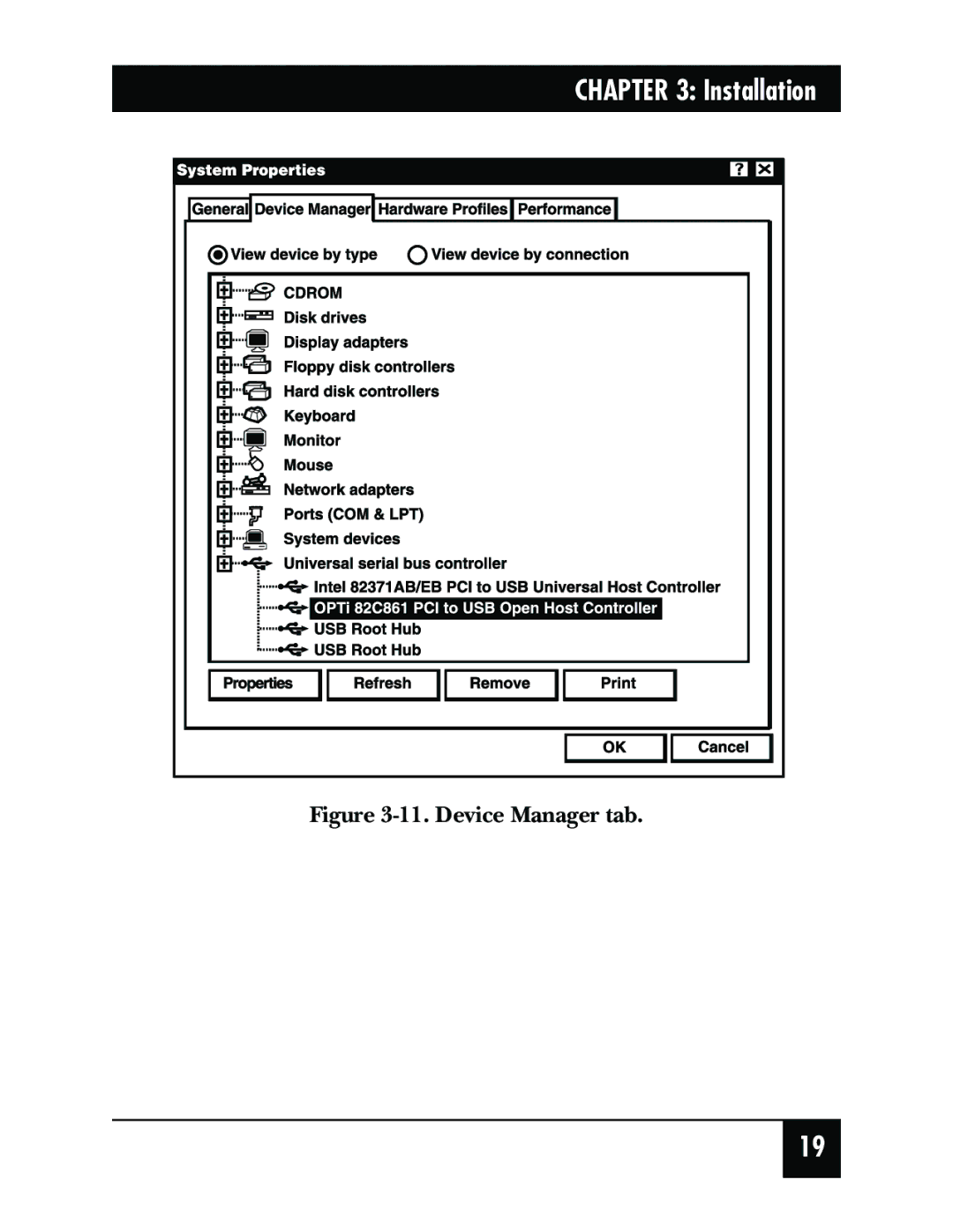 Black Box IC136C manual Device Manager tab 