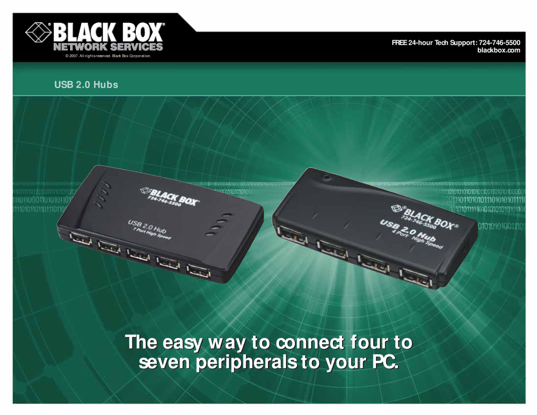 Black Box IC147A-R2 manual Easy way to connect four to seven peripherals to your PC 