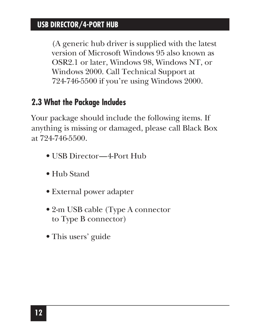 Black Box IC165AE manual What the Package Includes 