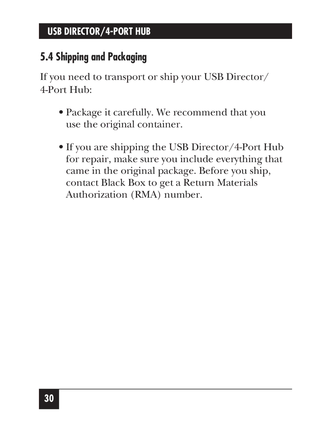 Black Box IC165AE manual Shipping and Packaging 