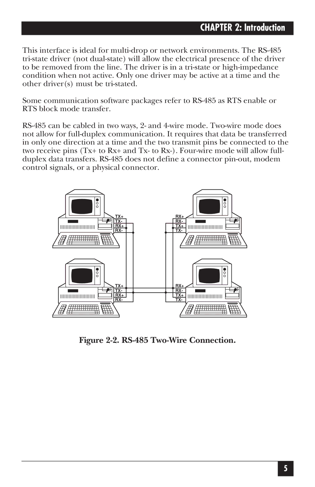 Black Box IC171C manual RS-485 Two-Wire Connection 