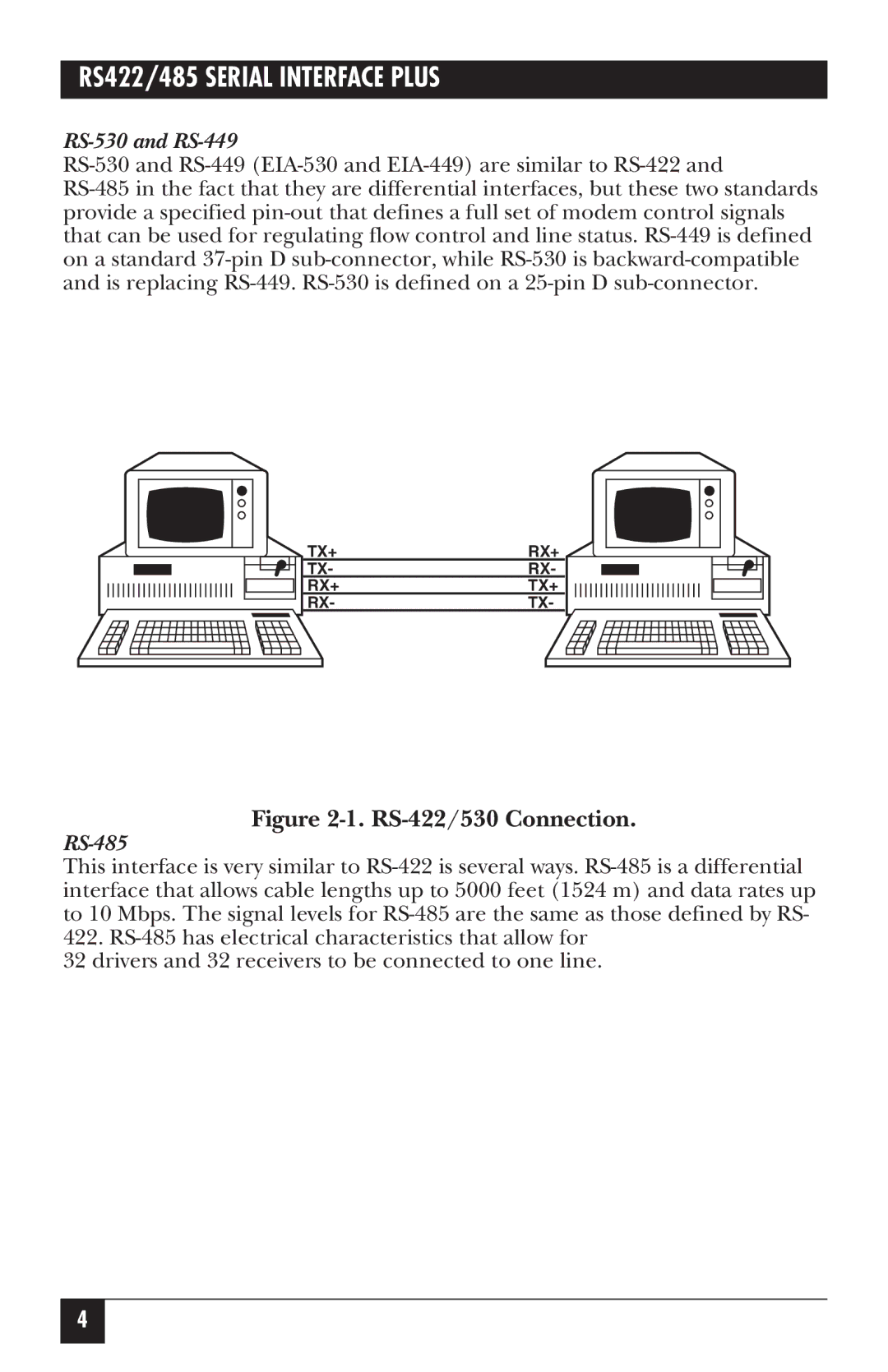 Black Box IC171C manual RS-422/530 Connection 