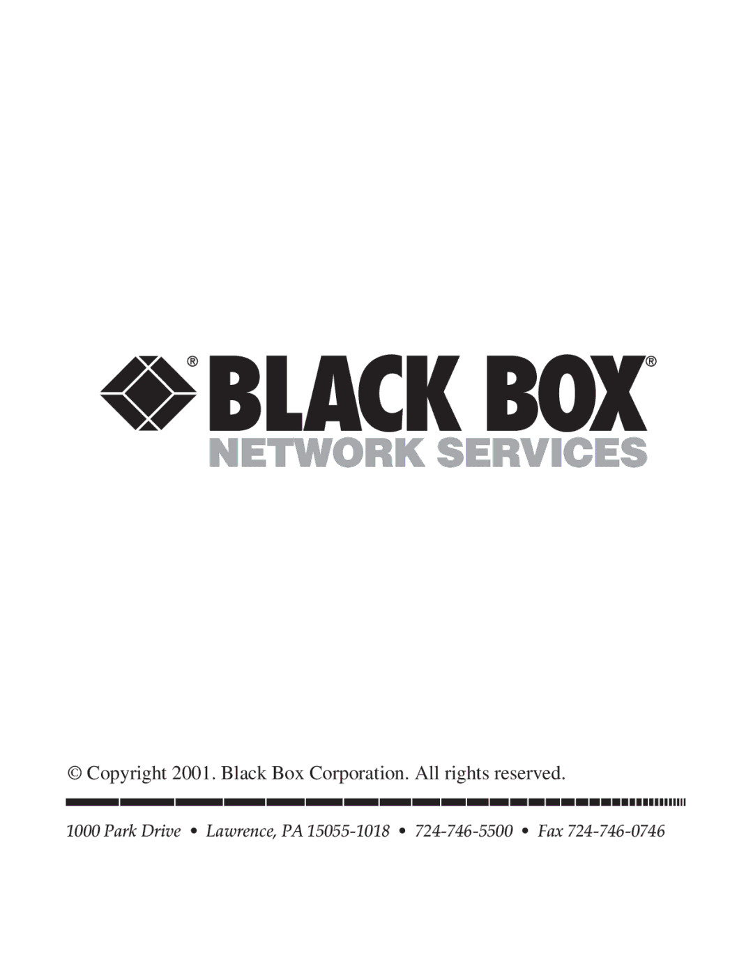 Black Box IC266A manual Copyright 2001. Black Box Corporation. All rights reserved 