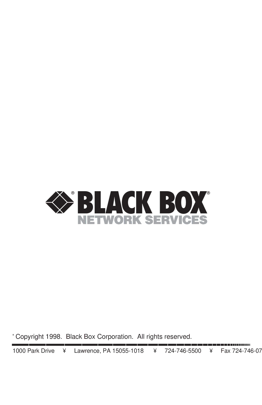 Black Box IC476A-F-R2, IC477A-F-R2, IC477A-M-R2, IC476A-M-R2 manual Copyright 1998. Black Box Corporation. All rights reserved 