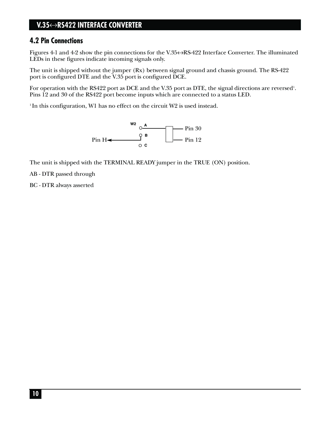 Black Box IC483AE, IC483C, IC481C-R2, IC481A-R2 manual Pin Connections 