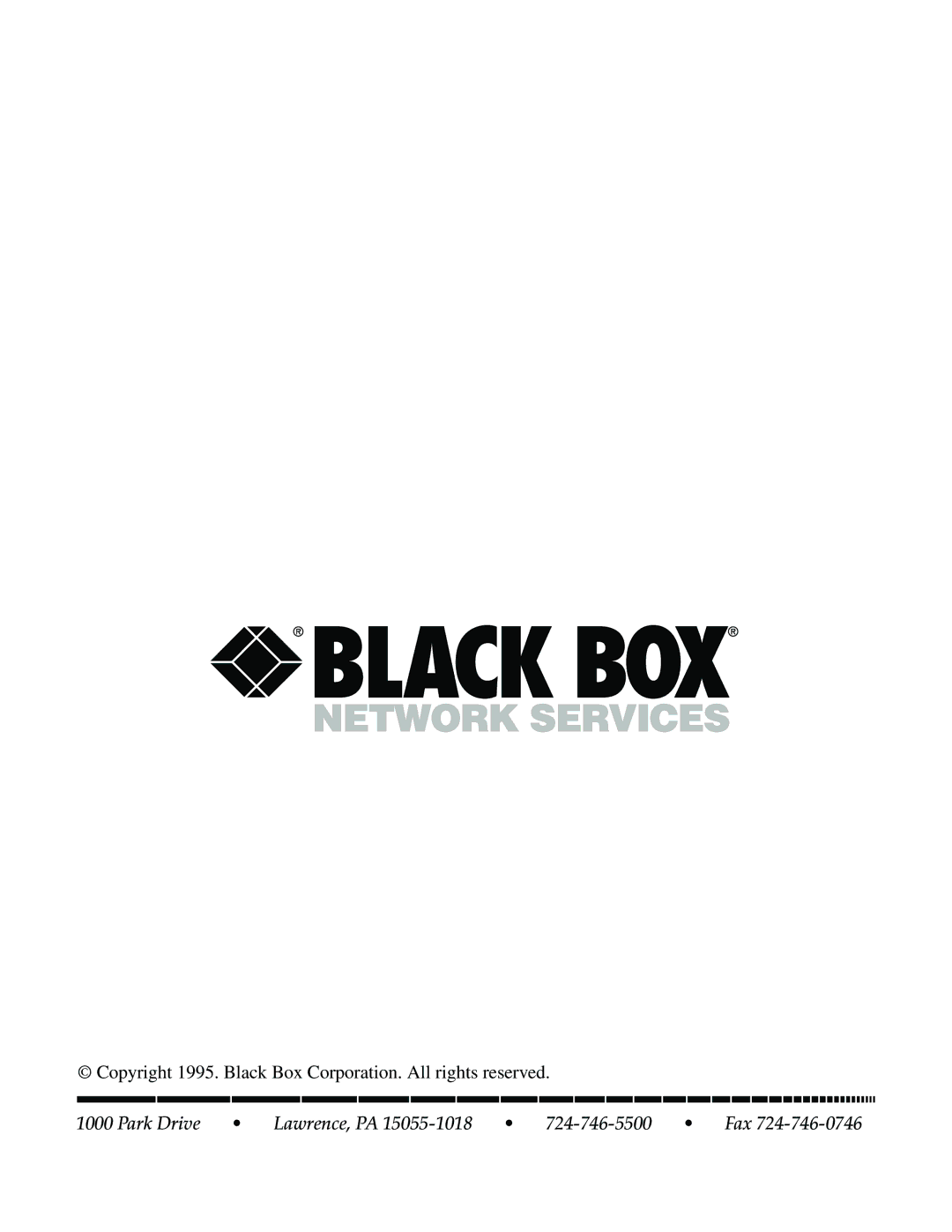 Black Box IC481C-R2, IC483C, IC483AE, IC481A-R2 manual Park Drive Lawrence, PA 