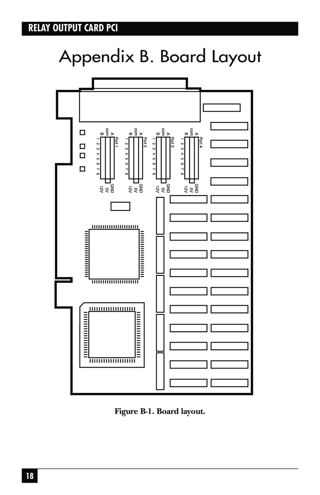 Black Box IC908C, IC907C manual Appendix B. Board Layout, Figure B-1. Board layout 