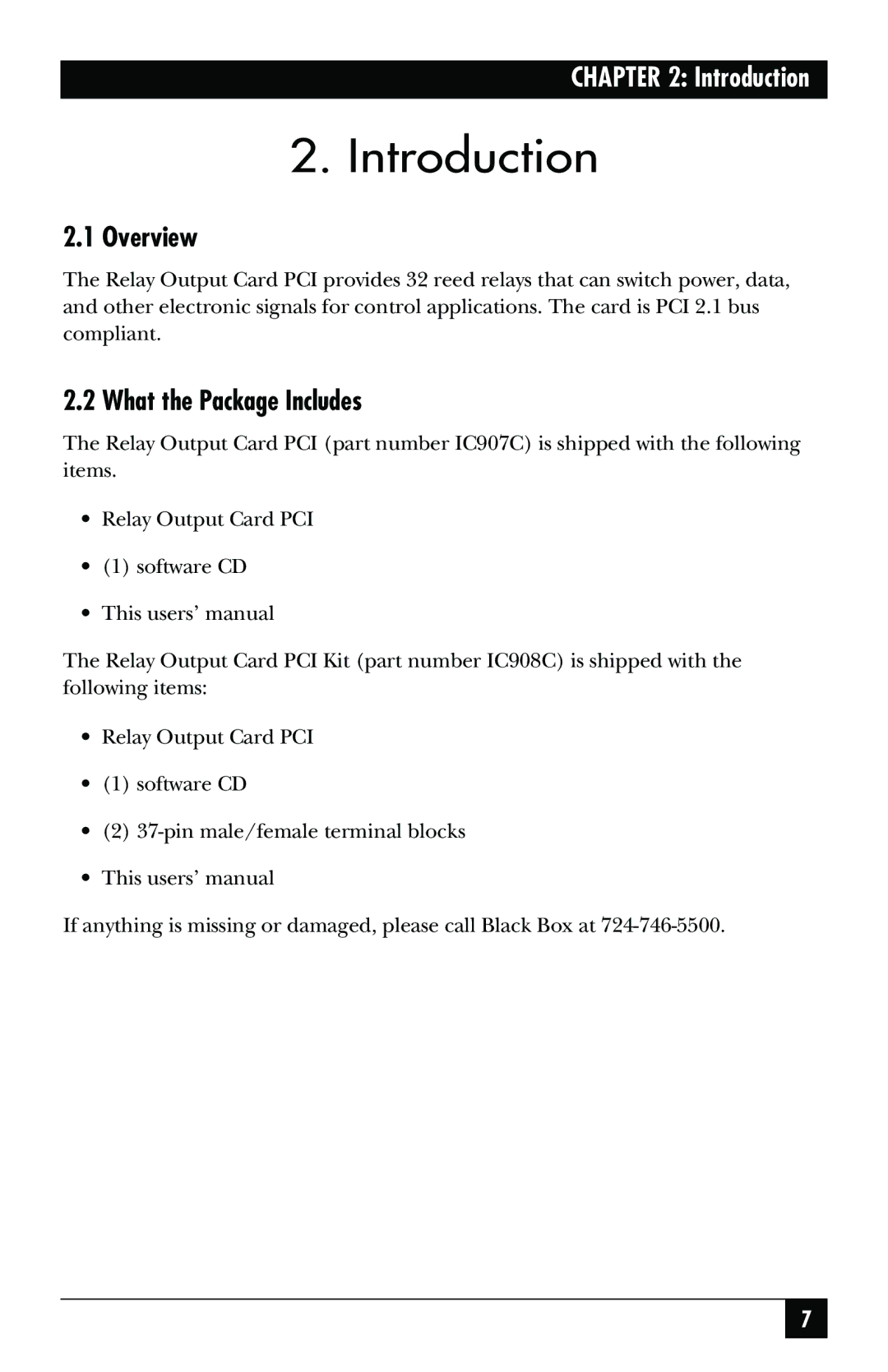 Black Box IC907C, IC908C manual Introduction, Overview, What the Package Includes 