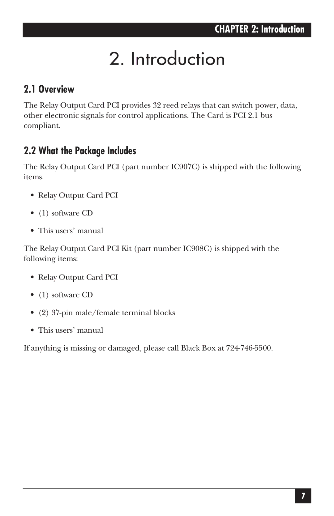 Black Box IC907C manual Introduction, Overview, What the Package Includes 