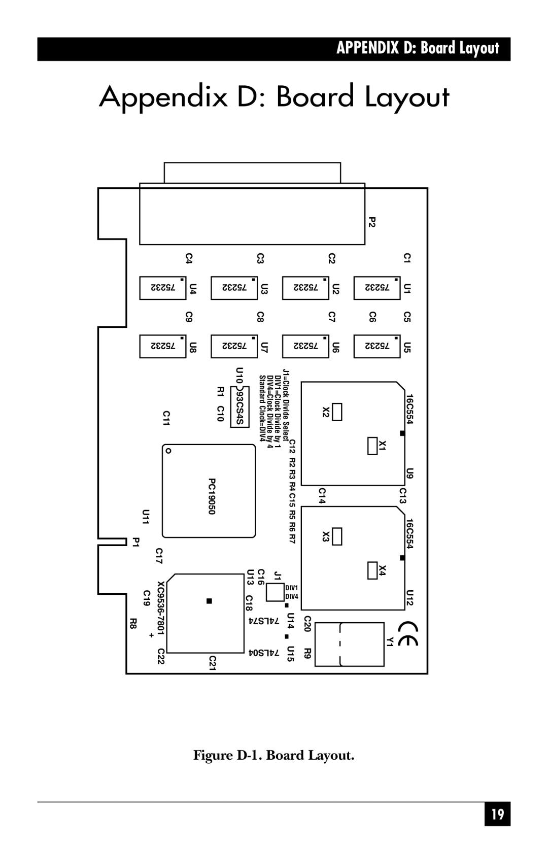 Black Box ICI42C manual Appendix D Board Layout, Figure D-1. Board Layout 