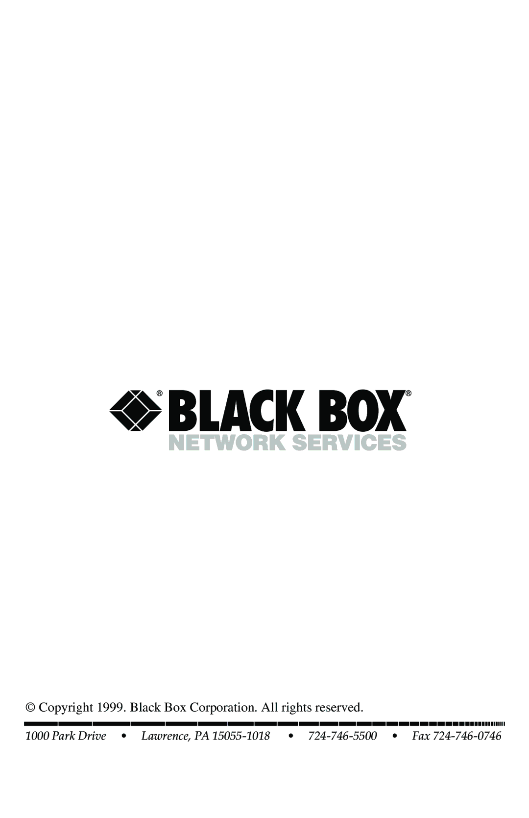 Black Box IEEE 1284 manual Copyright 1999. Black Box Corporation. All rights reserved 