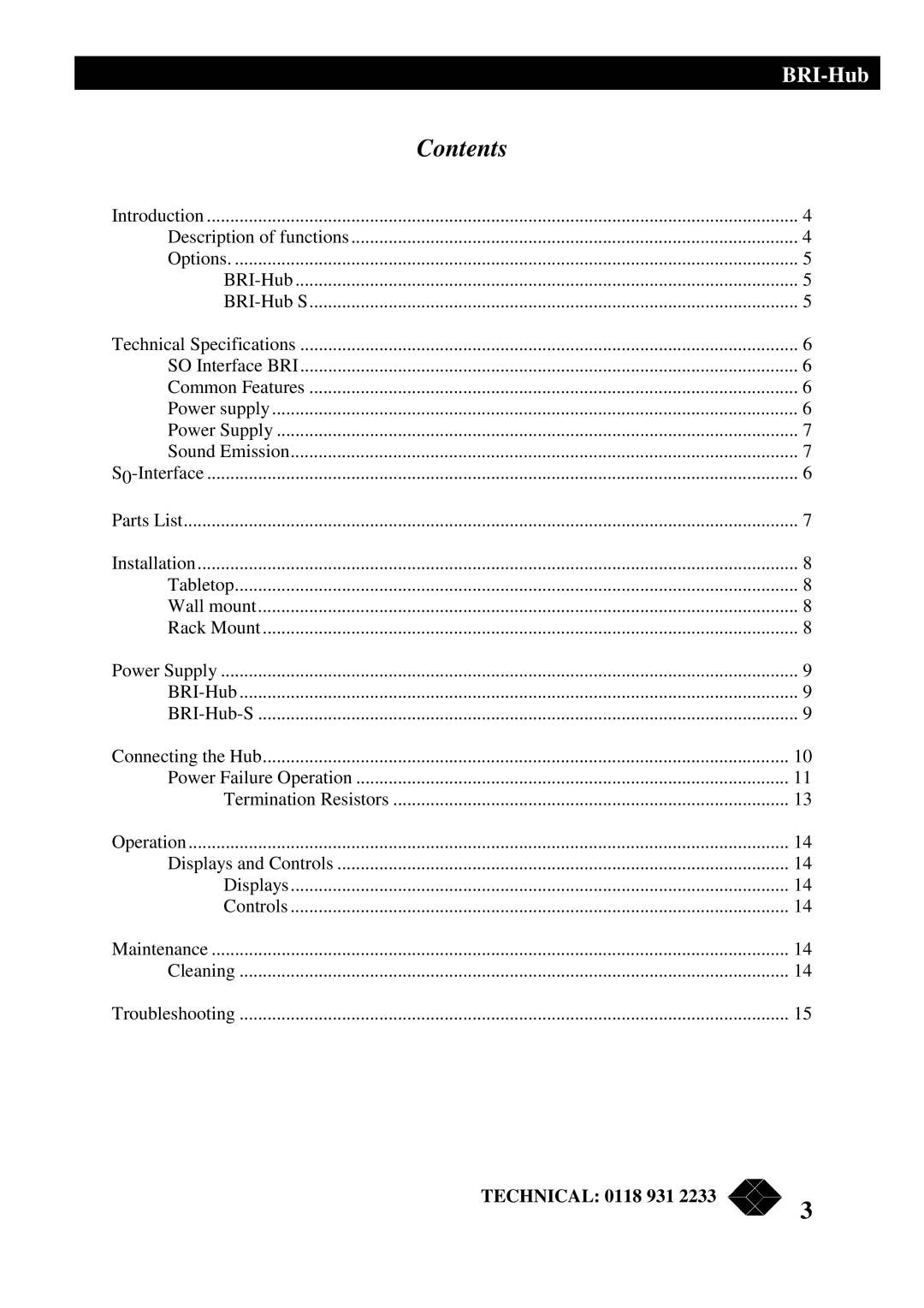 Black Box ISU2011-8-UK, ISU2011-8-EURO, ISU2011-4-UK, ISU2011-4-EURO manual Contents 