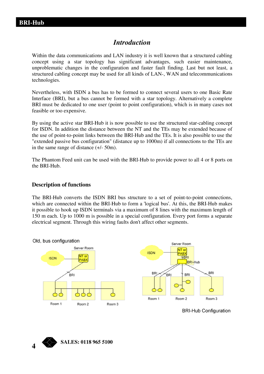 Black Box ISU2011-8-EURO, ISU2011-4-UK, ISU2011-4-EURO, ISU2011-8-UK manual Introduction, Description of functions 