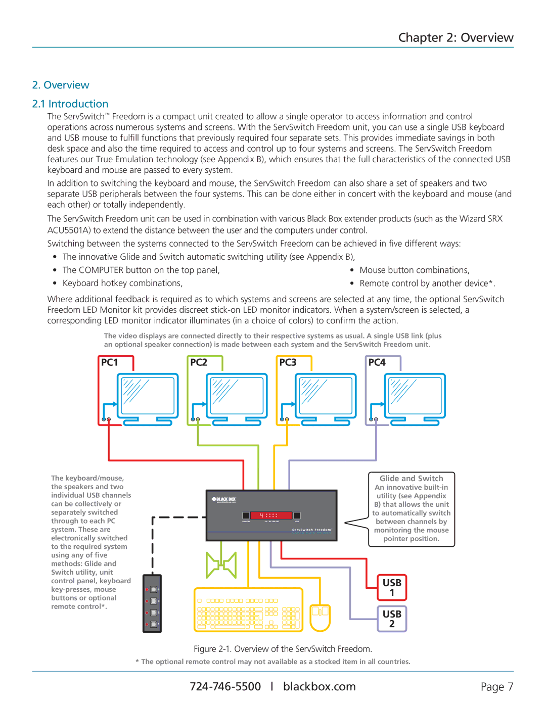 Black Box ServSwitch Freedom, KV0004A-LED, KV0004A-XTRA-LED manual Overview Introduction 