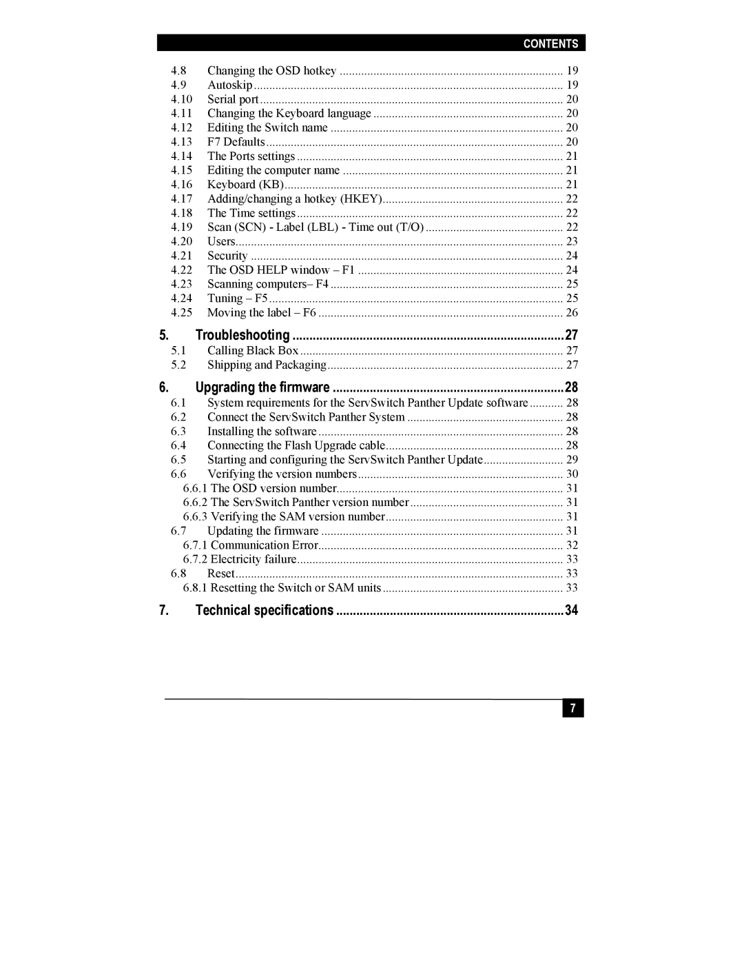 Black Box KV1116A, KV1108A manual Troubleshooting 