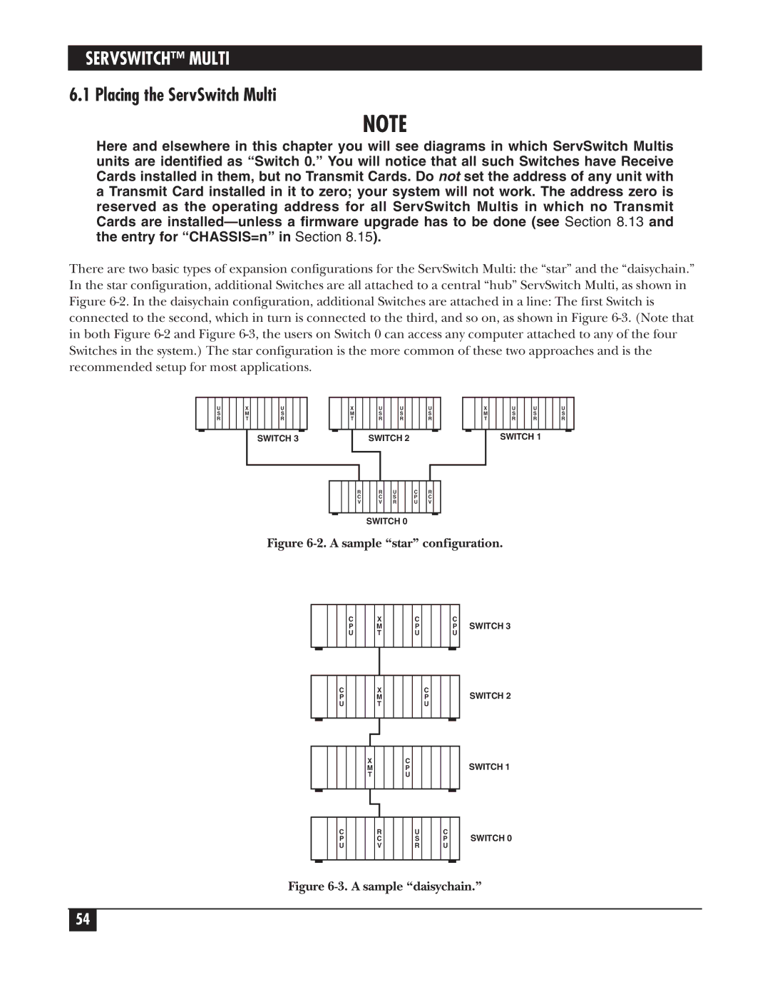 Black Box KV150A-R2 manual Placing the ServSwitch Multi, A sample star configuration 