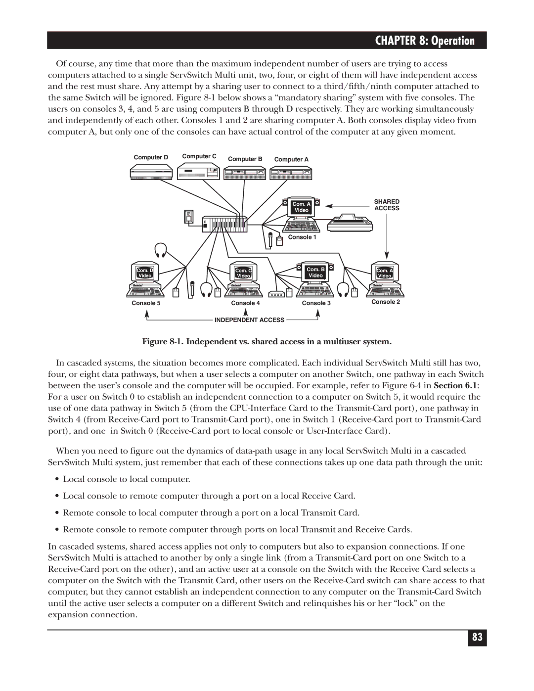 Black Box KV162A manual Independent vs. shared access in a multiuser system 