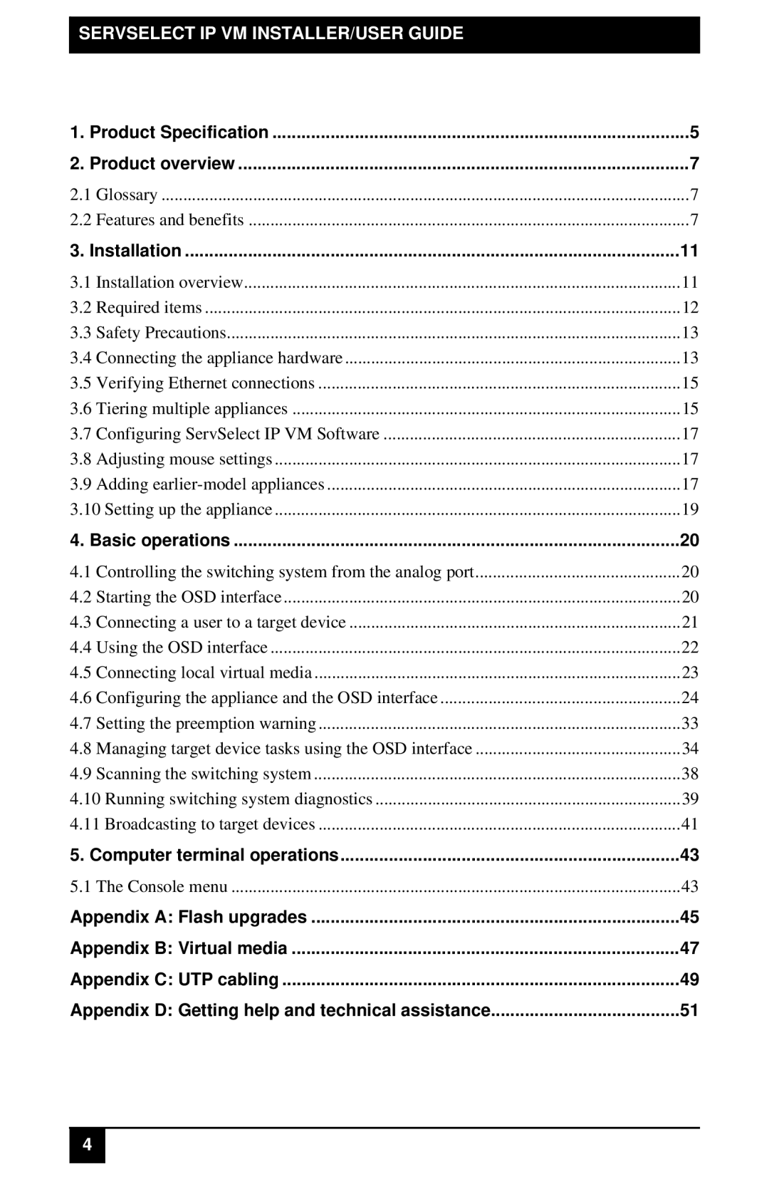 Black Box KV4116E Product Specification Product overview, Installation, Basic operations, Computer terminal operations 