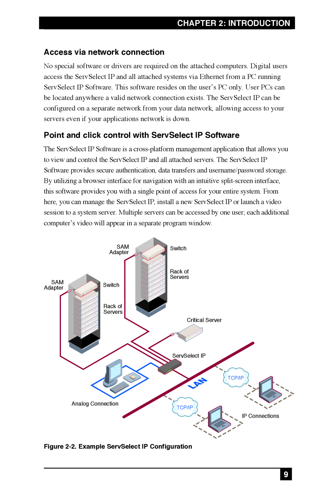 Black Box KV120A, KV212E, KV120E manual Access via network connection, Point and click control with ServSelect IP Software 