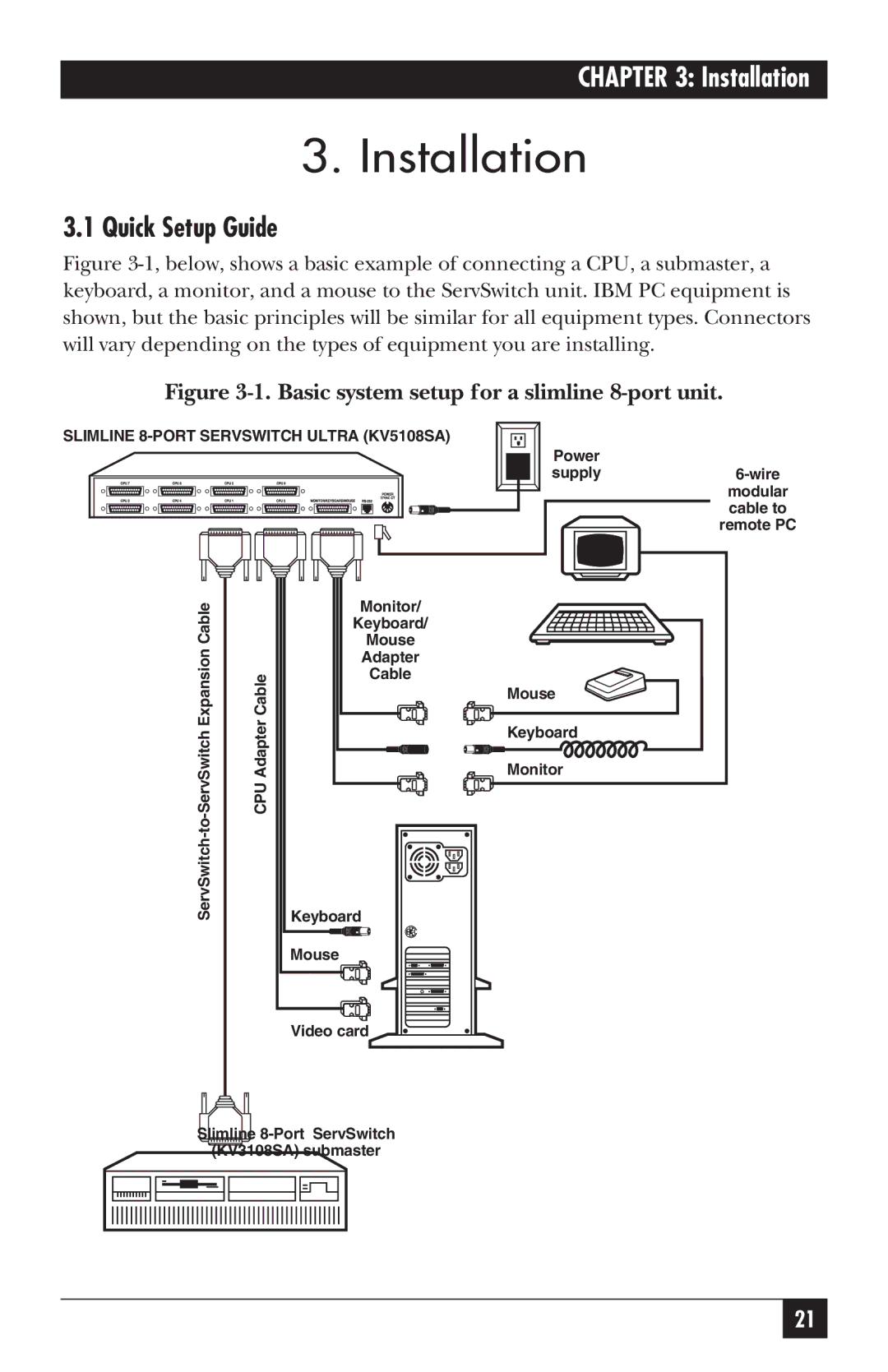 Black Box KV5300 Series manual Installation, Quick Setup Guide 