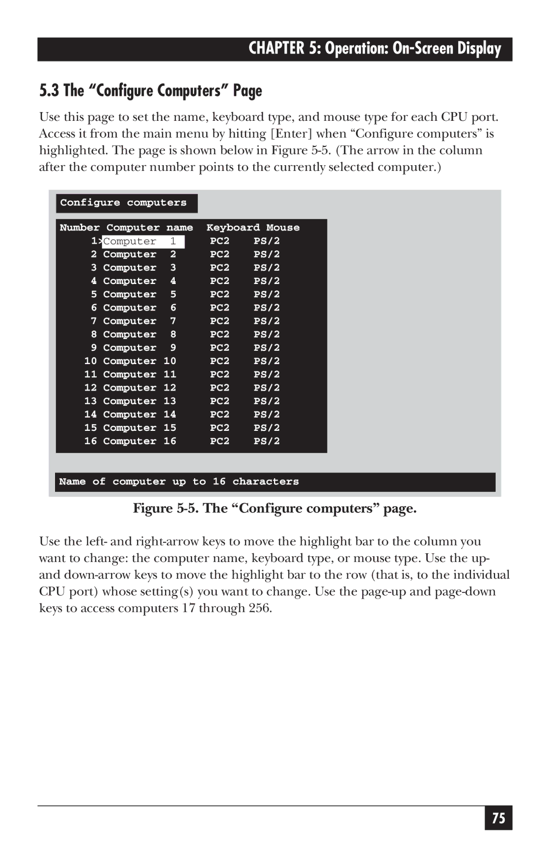 Black Box KV5300 Series manual Configure Computers, Configure computers 