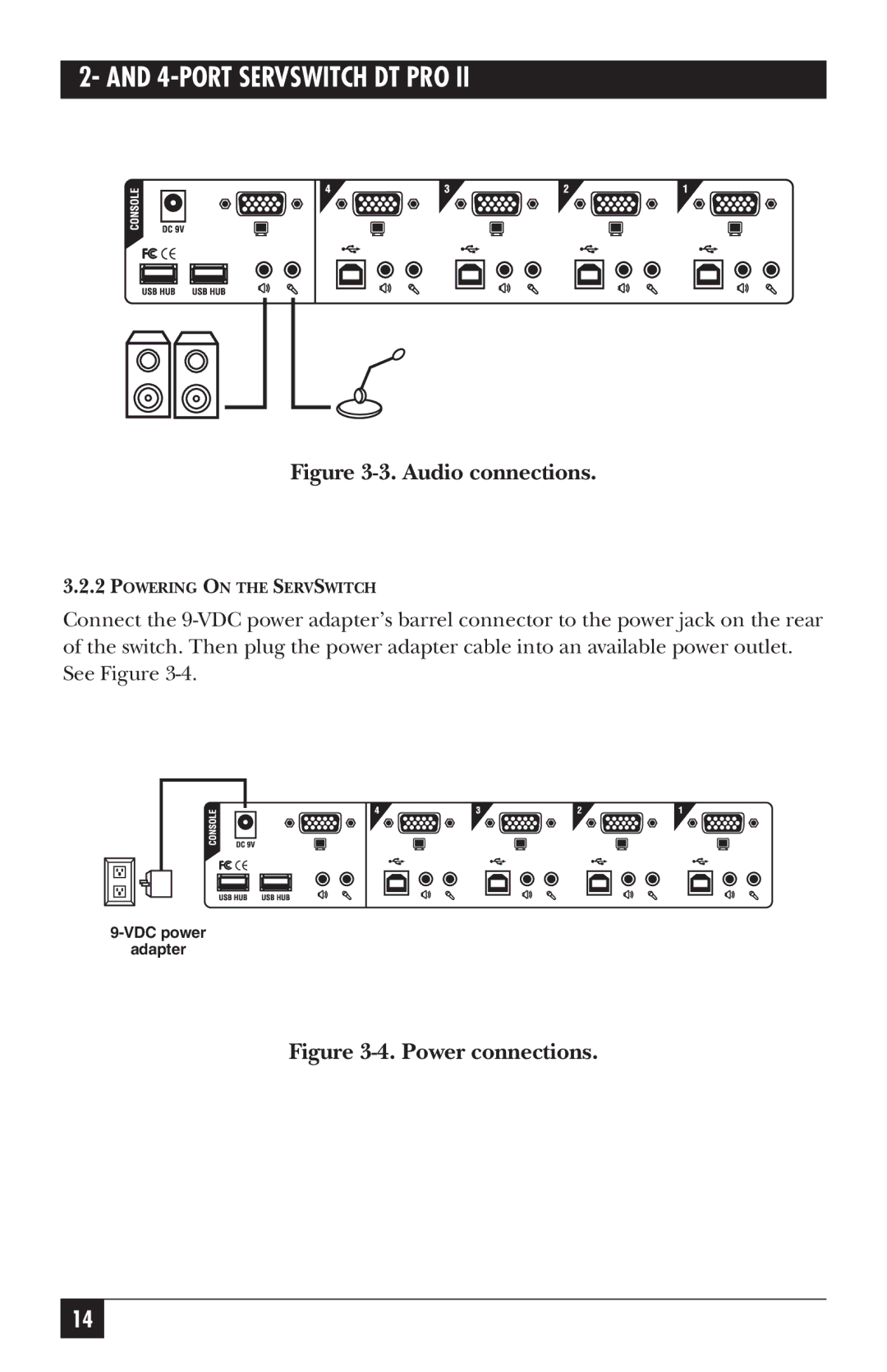 Black Box KV7020A, KV7021A manual Audio connections 