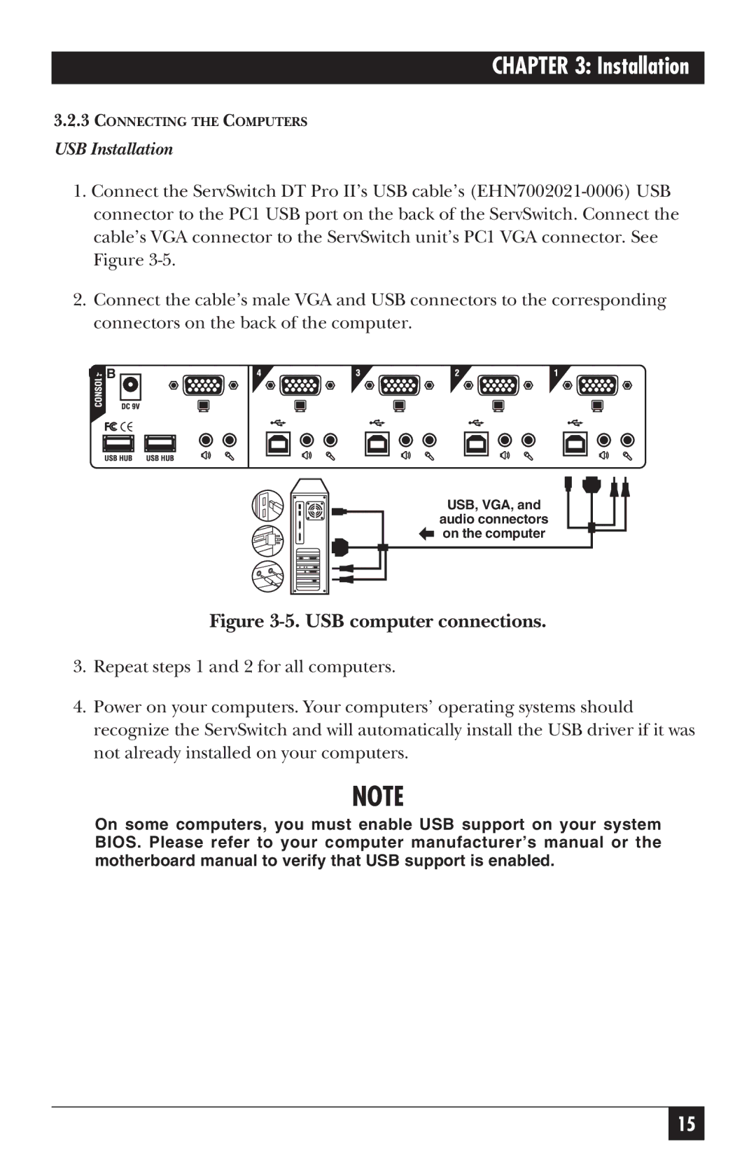 Black Box KV7021A, KV7020A manual USB computer connections 