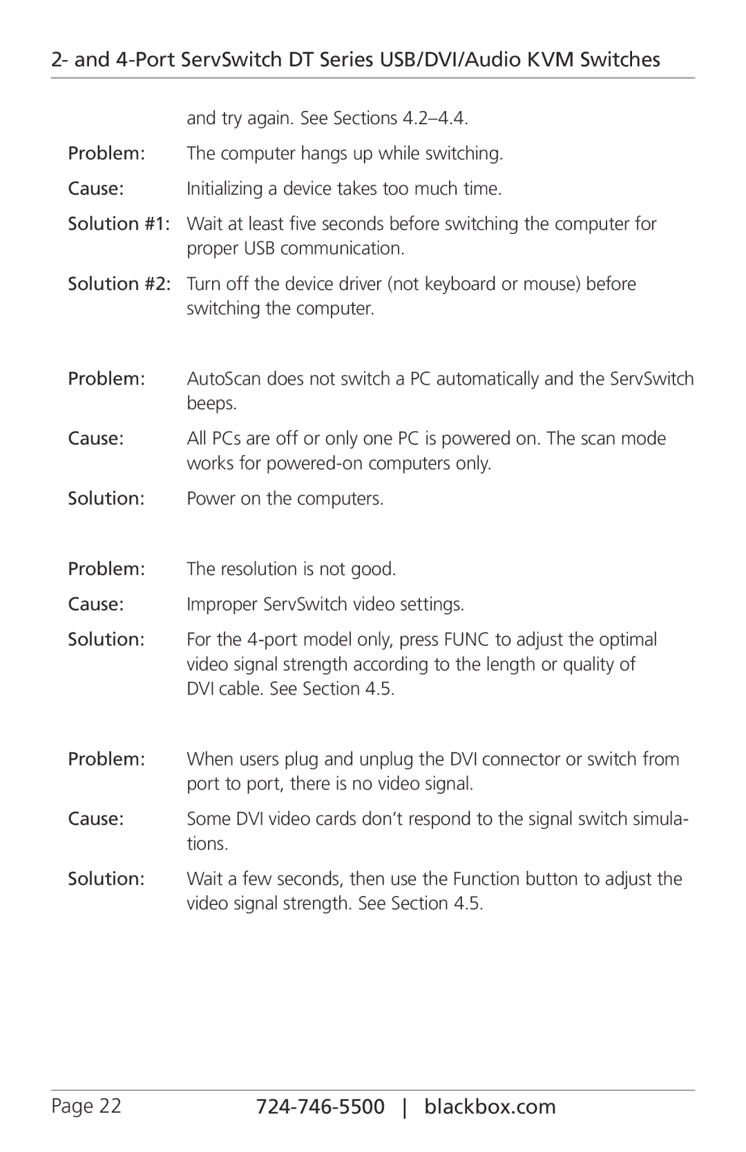 Black Box KV9612A, KV9614A, ServSwitch DT Series USB/DVI/Audio KVM Switches manual Beeps 