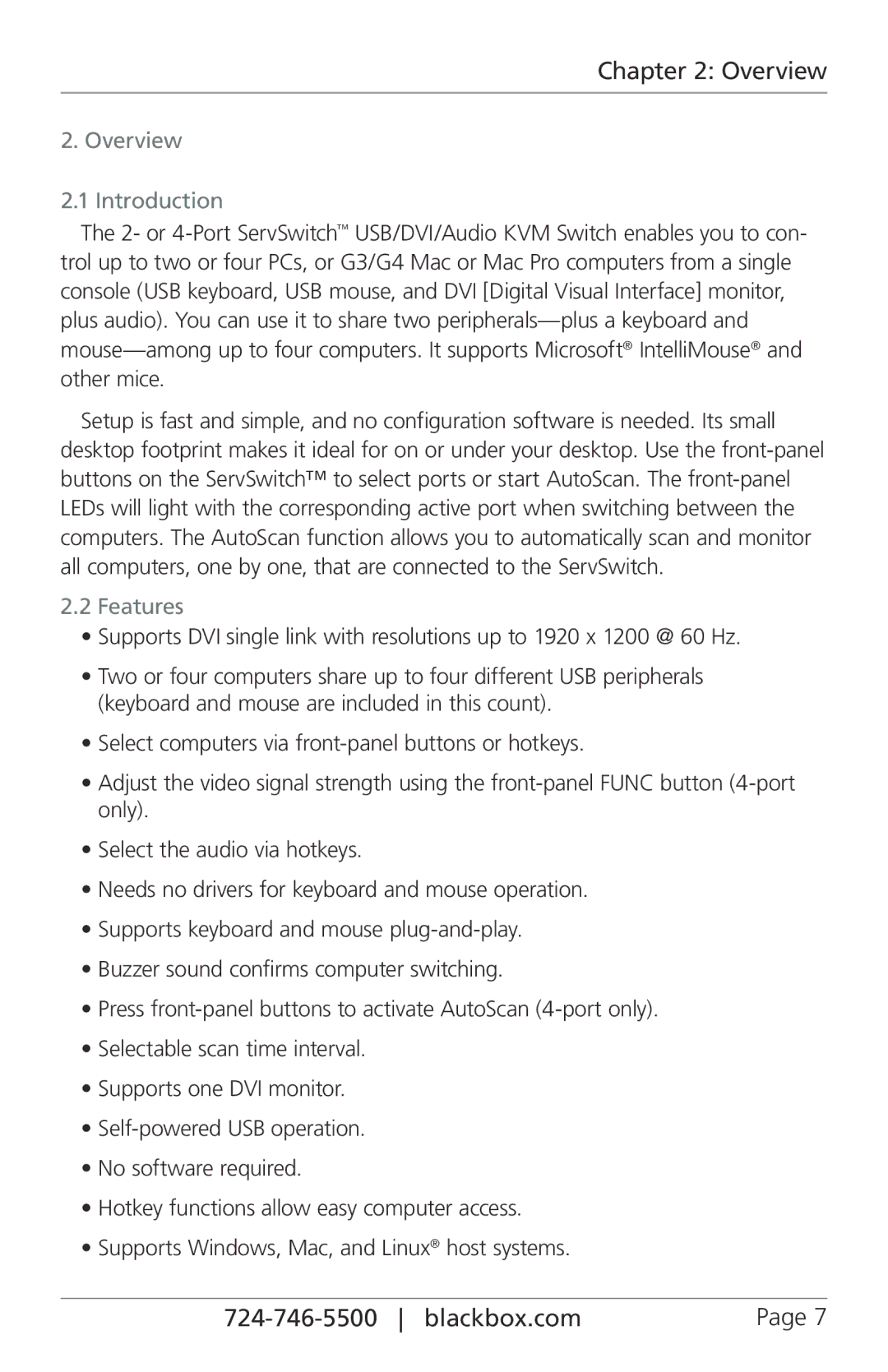 Black Box KV9612A, KV9614A, ServSwitch DT Series USB/DVI/Audio KVM Switches manual Overview Introduction, Features 