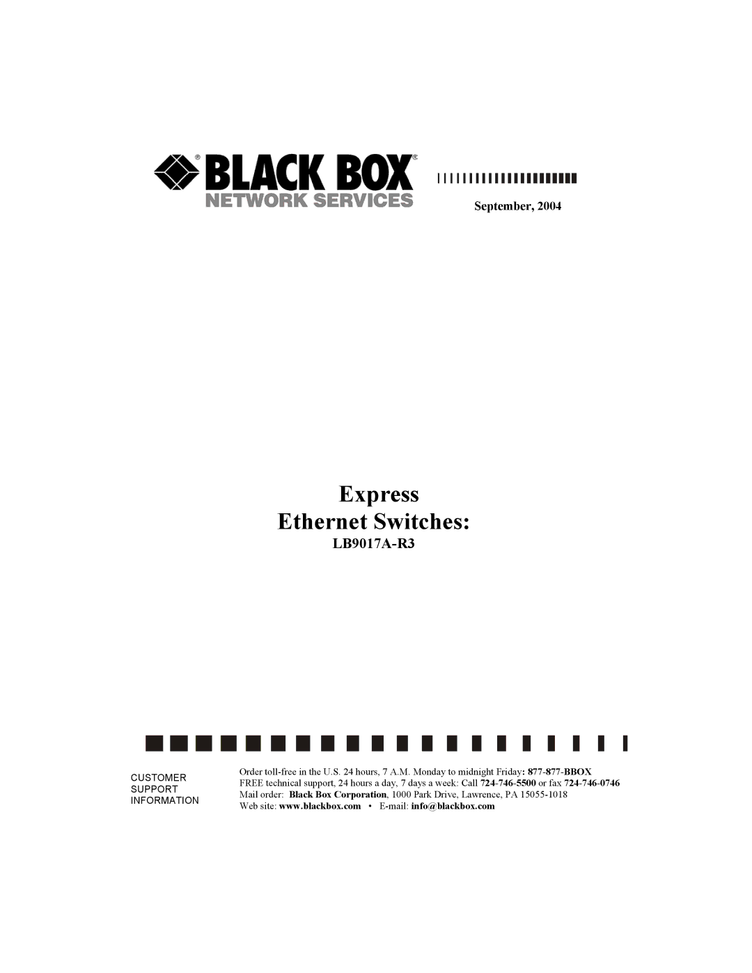 Black Box LB9017A-R3 manual September 